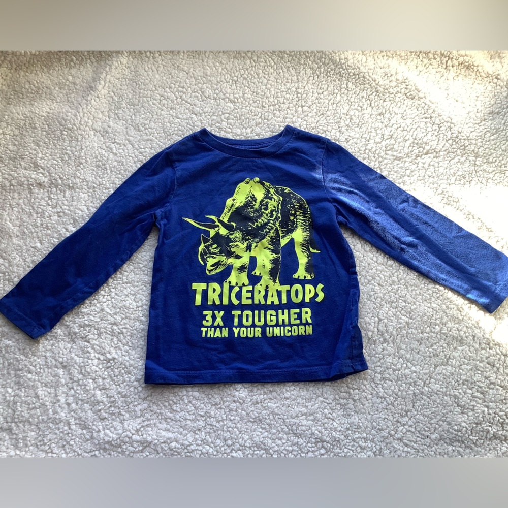 Children’s Place 3T Triceratops Dinosaur Long Sleeve tee Shirt